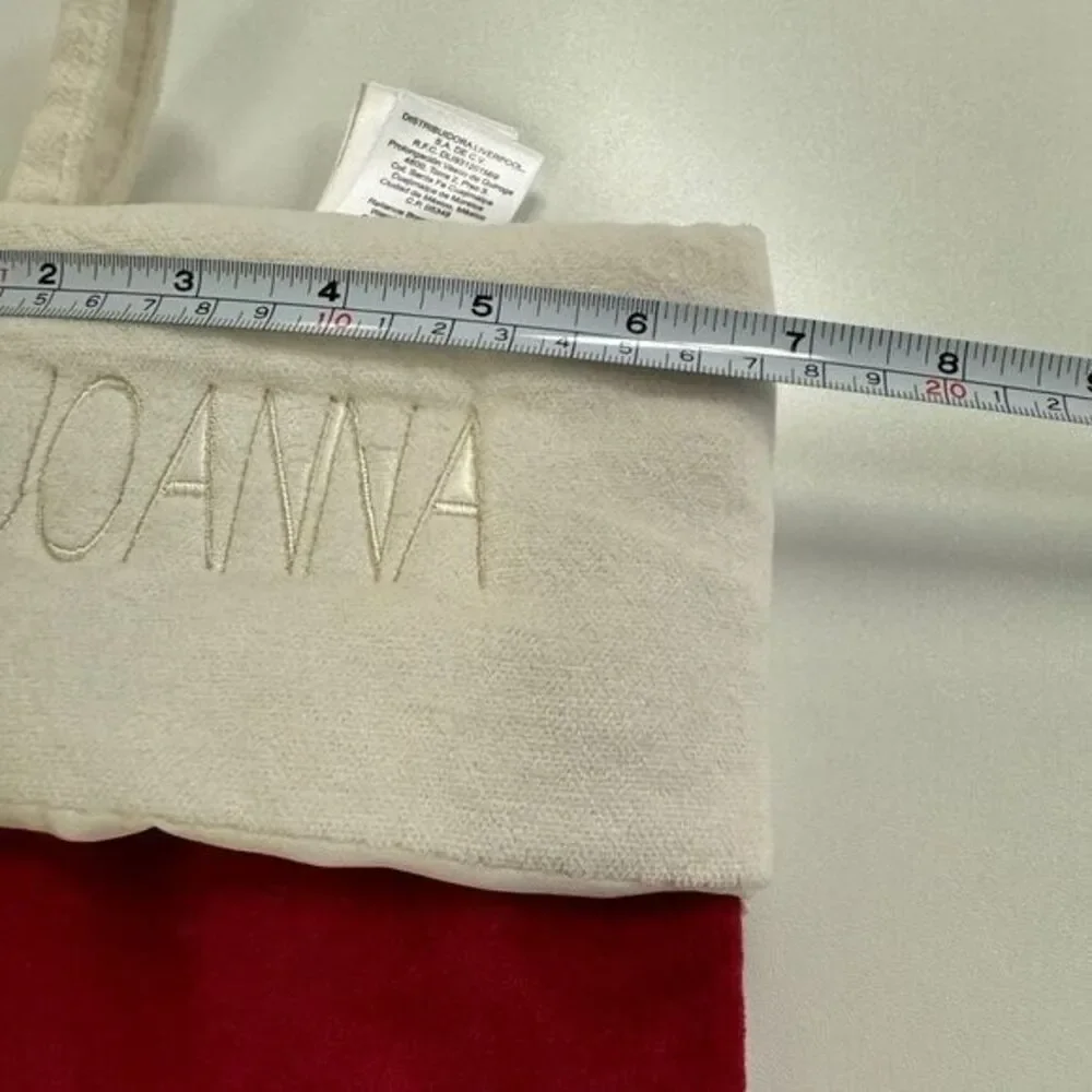 West Elm Red Velvet Large Holiday Christmas Stocking Monogrammed Joanna